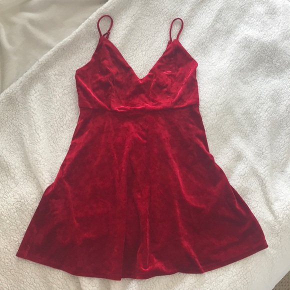 Forever 21 Dresses & Skirts - Forever 21 Velvet Red mini dress